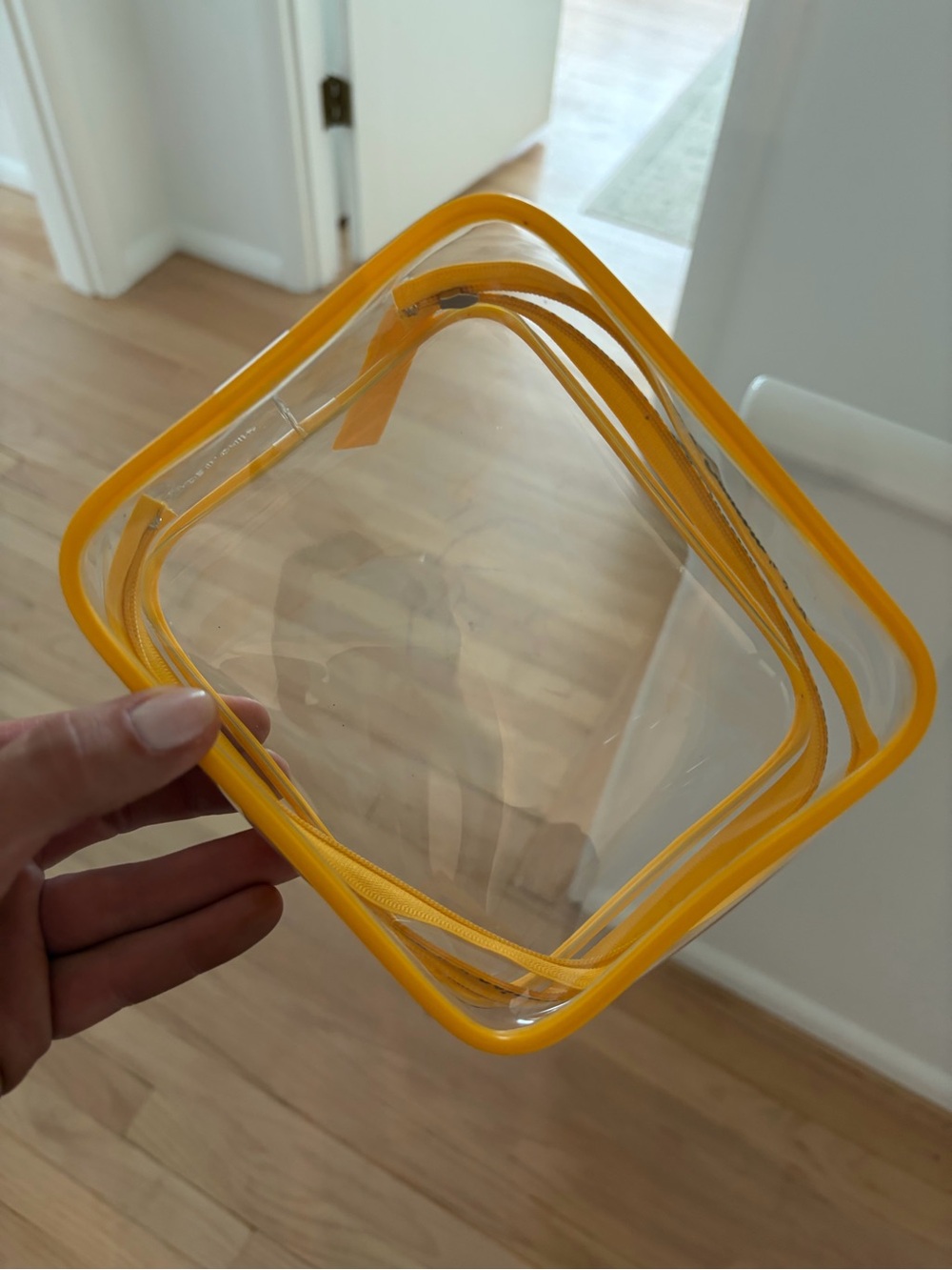 Clear Sol De Janeiro Cosmetic Pouch with Yellow Trim